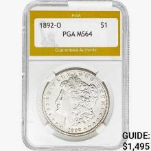 1892-O Morgan Silver Dollar PGA MS64