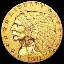 1911 $2.50 Gold Quarter Eagle CLOSELY UNCIRCULATED