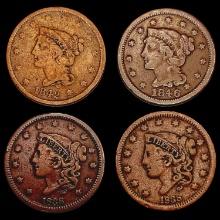 1838-1842 US Large Cent Collection [4 Coins] LIGHTLY CIRCULATED