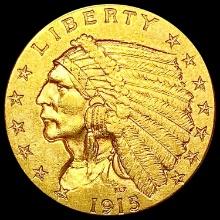 1915 $2.50 Gold Quarter Eagle NEARLY UNCIRCULATED