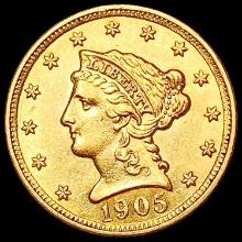 1905 $2.50 Gold Quarter Eagle UNCIRCULATED