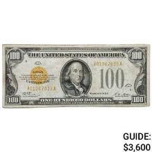 FR. 2405 1928 $100 ONE HUNDRED DOLLARS GOLD CERTIFICATE CURRENCY NOTE VERY FINE+