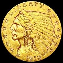 1910 $2.50 Gold Quarter Eagle CLOSELY UNCIRCULATED