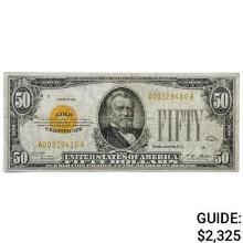 FR. 2404 1928 $50 FIFTY DOLLARS GOLD CERTIFICATE CURRENCY NOTE VERY FINE