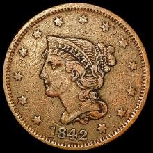 1842 Lg Dt. Braided Hair Large Cent LIGHTLY CIRCULATED