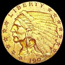 1909 $3 Gold Piece NEARLY UNCIRCULATED