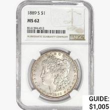 1889-S Morgan Silver Dollar NGC MS62