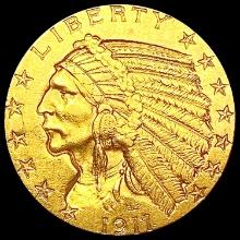 1911 $5 Gold Half Eagle UNCIRCULATED