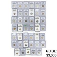 1938-1948 Varied Graded Jefferson Nickels (41 Coins)
