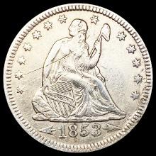 1853 Arws & Rays Seated Liberty Quarter CLOSELY UNCIRCULATED