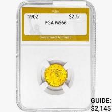1902 $2.50 Gold Quarter Eagle PGA MS66