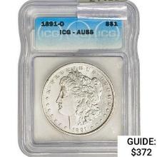 1891-O Morgan Silver Dollar ICG AU55