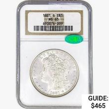 1881-S CAC Morgan Silver Dollar NGC MS65
