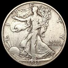 1918 Walking Liberty Half Dollar LIGHTLY CIRCULATED
