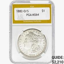 1882-O/S Morgan Silver Dollar PGA MS64