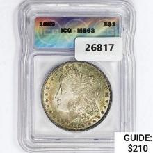 1889 Morgan Silver Dollar ICG MS63