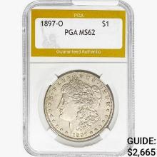 1897-O Morgan Silver Dollar PGA MS62