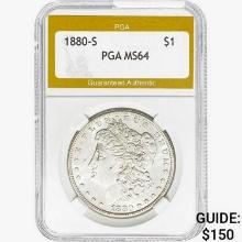 1880-S Morgan Silver Dollar PGA MS64