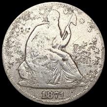 1871-CC Seated Liberty Half Dollar NICELY CIRCULATED