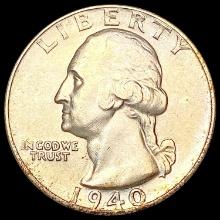 1940-D Washington Silver Quarter CLOSELY UNCIRCULATED