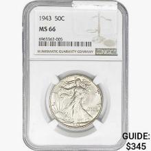 1943 Walking Liberty Half Dollar NGC MS66