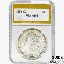 1883-CC Morgan Silver Dollar PGA MS68