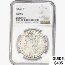 1892 Morgan Silver Dollar NGC AU50