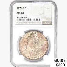 1878-S Morgan Silver Dollar NGC MS63