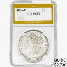 1886-O Morgan Silver Dollar PGA MS62