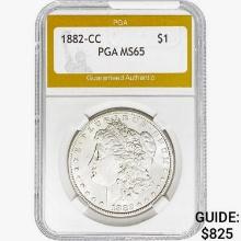 1882-CC Morgan Silver Dollar PGA MS65