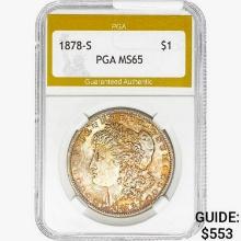 1878-S Morgan Silver Dollar PGA MS65