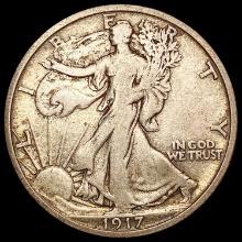 1917-D Reverse Walking Liberty Half Dollar LIGHTLY CIRCULATED