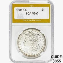 1884-CC Morgan Silver Dollar PGA MS65