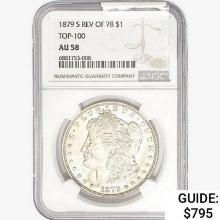 1879-S Morgan Silver Dollar NGC AU58 REV 78