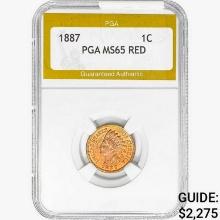 1887 Indian Head Cent PGA MS65 RED
