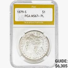 1879-S Morgan Silver Dollar PGA MS67+ PL