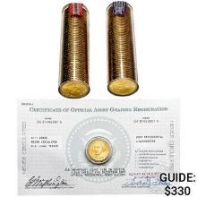 UNC. 2007-P Wash. $1, 50 Coins per Roll [2 rolls]