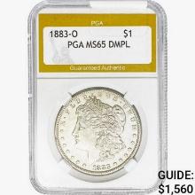1883-O Morgan Silver Dollar PGA MS65 DMPL