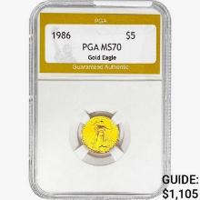 1986 1/10 $5 AGE PGA MS70