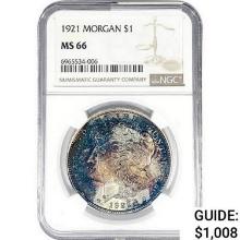 1921 Morgan Silver Dollar NGC MS66