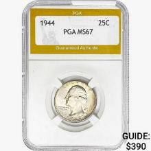 1944 Washington Silver Quarter PGA MS67
