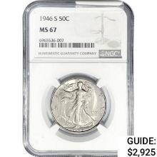 1946-S Walking Liberty Half Dollar NGC MS67