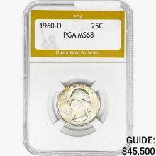 1960-D Washington Silver Quarter PGA MS68