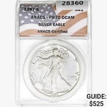 1987-S Silver Eagle ANACS PR70 DCAM