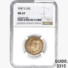1947-S Washington Silver Quarter NGC MS67
