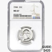 1944 Washington Silver Quarter NGC MS67