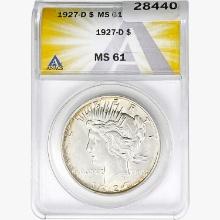 1927-D Silver Peace Dollar ANACS MS61