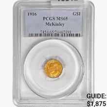 1916 McKinley Rare Gold Dollar PCGS MS65