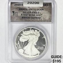 2020-S American Silver Eagle ANACS PR70 DCAM