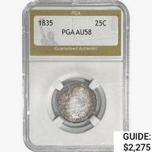 1835 Capped Bust Quarter PGA AU58